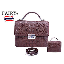 Сумка - портфель из натуральной Крокодиловой кожи Fairy Genuine Leather Product Model CRN122, Таиланд