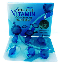 Сыворотка в капсулах для секущихся концов Mistine Vital Plus Vitamin Concentrate Hair Serum, 6 капсул,Таиланд