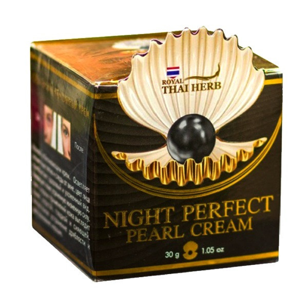 Крем ночной с жемчужной пудрой Royal Thai Herb Night Perfect Pearl Cream, 30 мл. Таиланд
