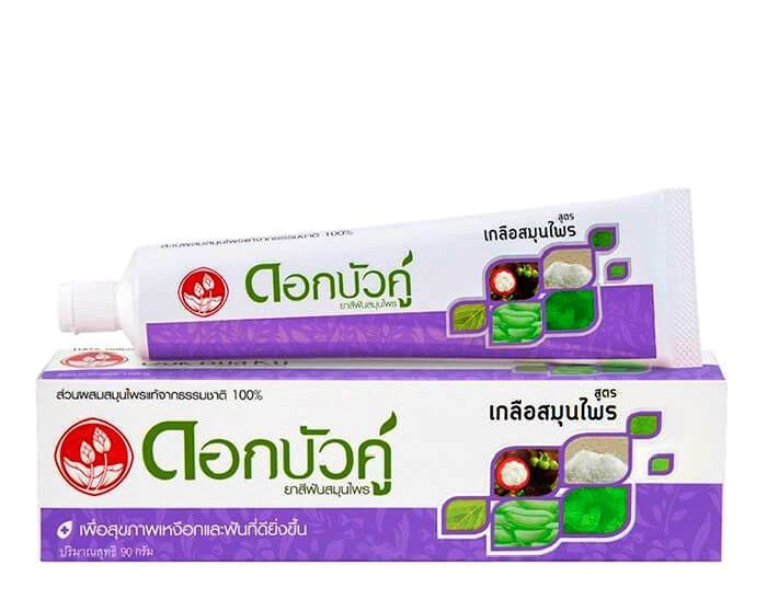 Травяная зубная паста для мягкого отбеливания зубов Twin Lotus Herbal Plus Salt, 90 мл., Таиланд