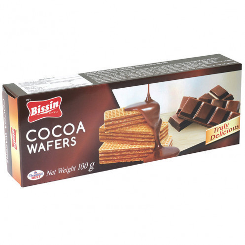 Вафли со вкусом какао от Bissin 100 гр / Bissin  Wafers Cocoa  100 g, Таиланд