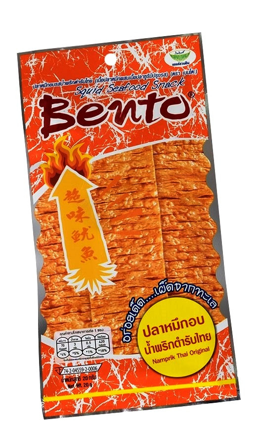 Сушеный острый кальмар-снек Bento Squid Seafood Snack, 20 гр., Таиланд (в ассортименте) Nampric Thai Original