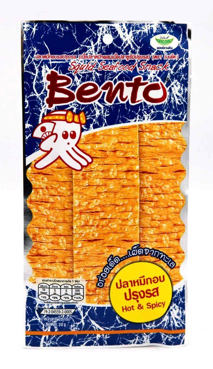 Сушеный острый кальмар-снек Bento Squid Seafood Snack, 20 гр., Таиланд (в ассортименте) Hot & Spicy