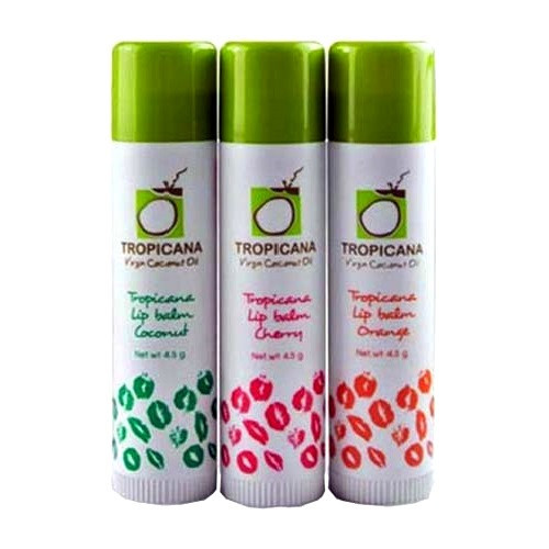 Гигиеническая помада Tropicana Lip Balm, 4,5 гр., в ассортименте (Кокос, Вишня, Апельсин), Таиланд Апельсин