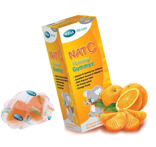 Витамин C для детей в мармеладе Mega We Care Nat C Yummy Gummyz, 50 шт. Таиланд