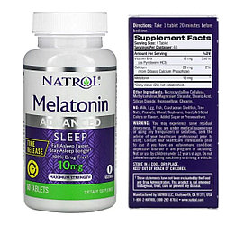 Препарат для нормализации сна Natrol Advanced Melatonin Calm Sleep, 3 mg / 5 mg / 10 mg США МЕЛАТОНИН 10 мг. -