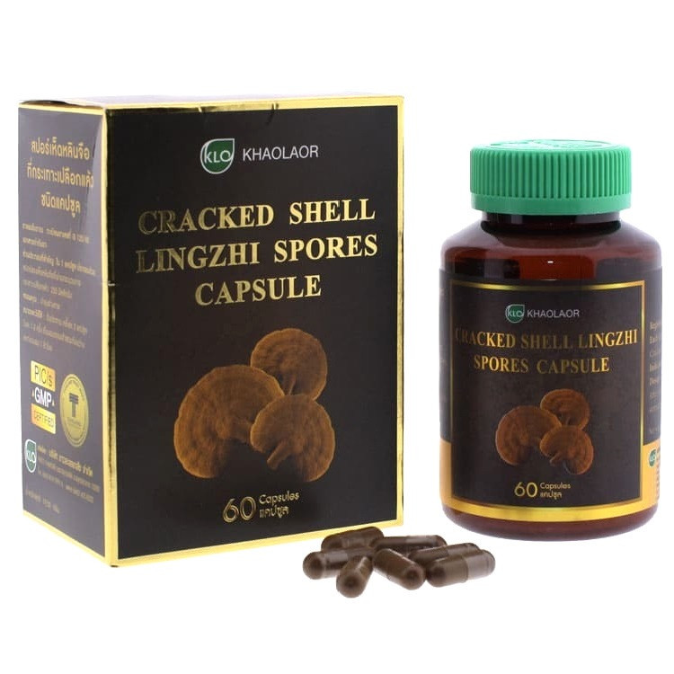 Споры Гриба Линчжи (Рейши) Khaolaor Cracked Shell Lingzhi Spores Capsule. Таиланд