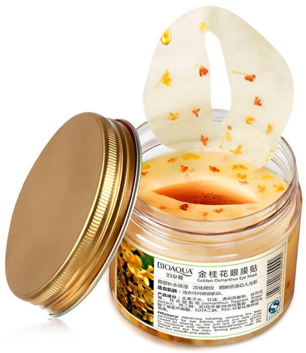 Маска-патчи для кожи вокруг глаз с лепестками Золотого Османтуса Bioaqua Golden Osmanthus Eye Mask, 80 шт.
