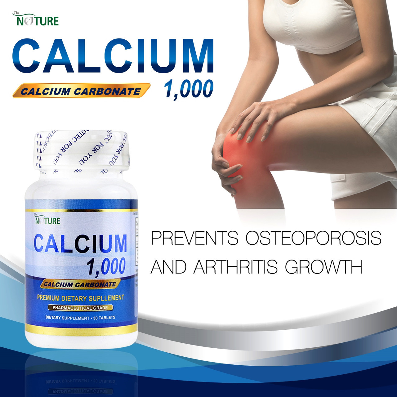 Кальций The Nature Calcium 1000 Premium Dietary Supllement, 30 капсул Таиланд