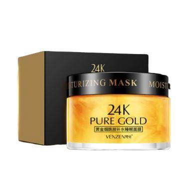 Маска ночная для лица с ниацинамидом, гиалуроновой кислотой и нано золотом Venzen 24К Pure Gold Mask 120 мл.