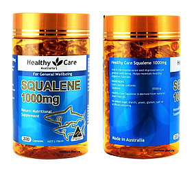 Адаптоген Сквален Акулы для иммунитета и защиты организма Healthy Care Squalene 1000 mg. 200 капсул, Таиланд