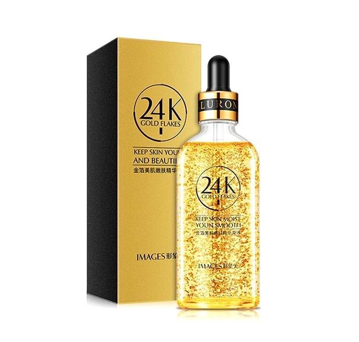 Сыворотка питательная для лица с Биозолотом Images 24 k Gold Flakes, 100 мл., Таиланд