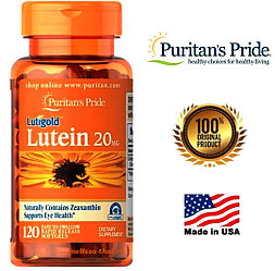 Лютеин для зрения с Зеаксантином Lutein with Zeaxanthin, Puritan's Pride, 20 мг. США 120 КАПСУЛ