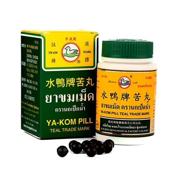 Тайские универсальные капсулы Скорой Помощи Ya-Kom Pill Teal Trade Mark, 120 шт. Таиланд