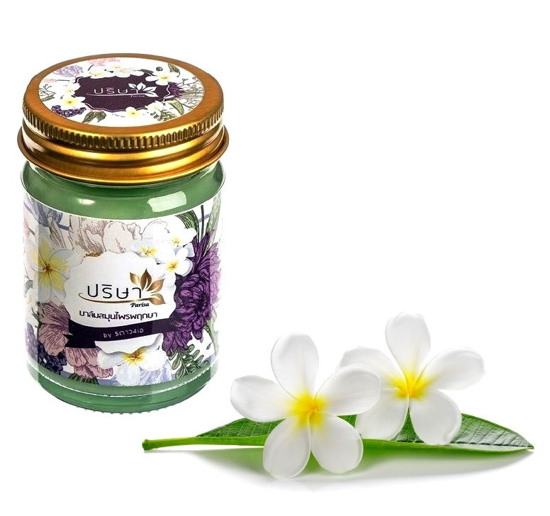 Тайский бальзам с ароматом Франжипани Parisa Herbal Balm, 50 мл. Таиланд