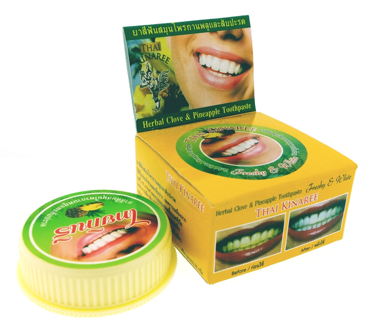 Thai Kinaree Pineapple Herbalize White Toothpaste / Ананасовая Зубная паста отбеливающая