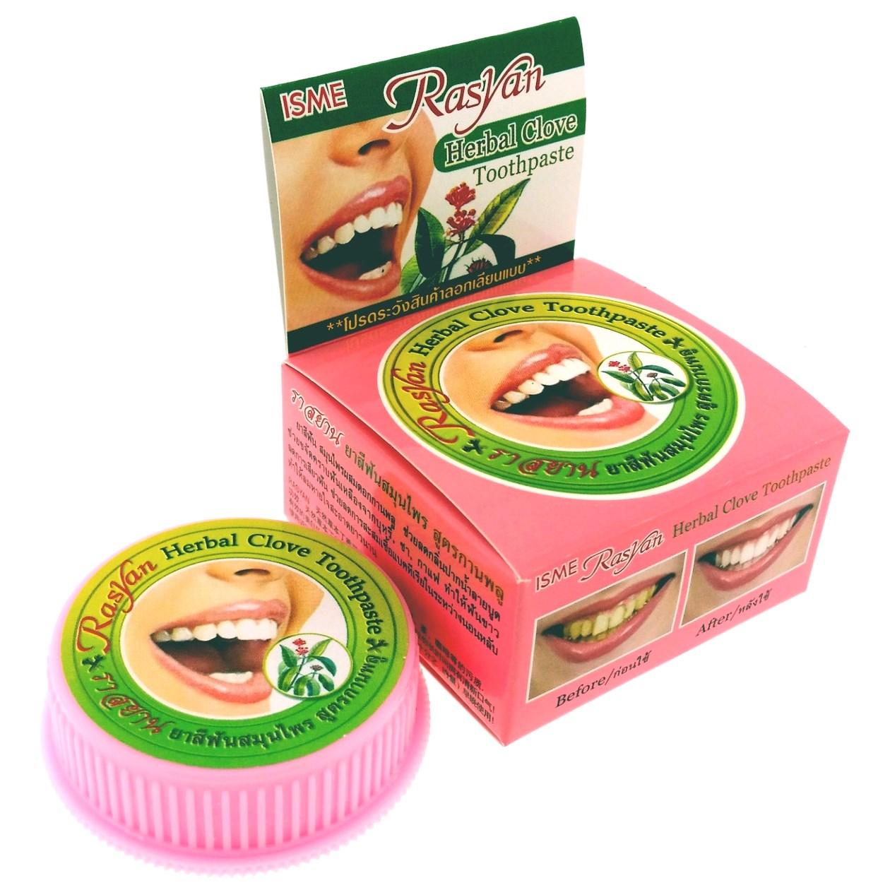 Отбеливающая травяная зубная паста Isme Rasyan Herbal Clove Toothpaste, Таиланд