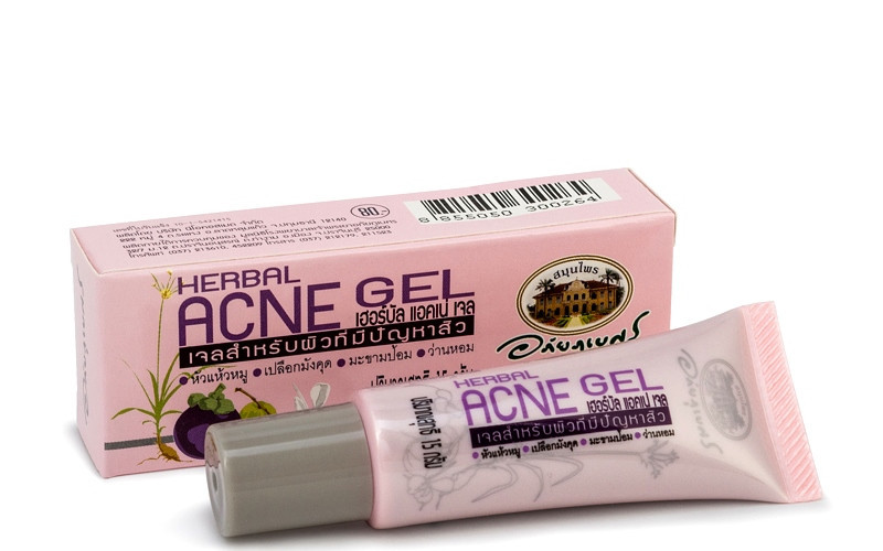 Гель лечебный c мангостином для проблемной кожи Abhaibhubejhr Herbal Acne Gel, 15 мл., Таиланд