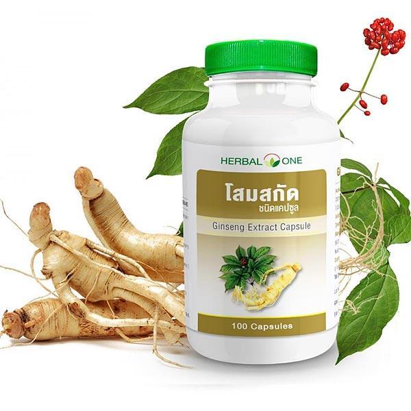 Капсулы общеоздоровительного действия с экстрактом Женьшеня Ginseng Extract Herbal One, Таиланд