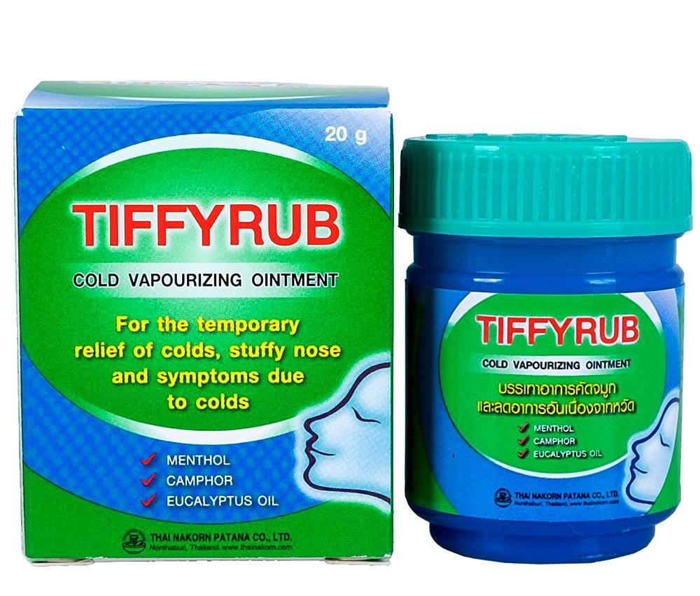Мазь от простуды с ментолом Tiffyrub Cold Vapourizing Ointment, 20 гр., Таиланд