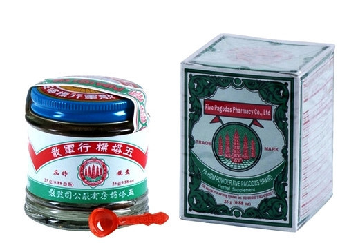 Натуральное средство от отравлений Порошок Я-Хом "5 Пагод" Ya-Hom Powder Five Pagodas Brand, 25 гр., Таиланд