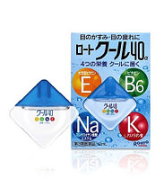 Японские глазные капли освежающие с витаминами Rohto Vita 40α от усталости глаз, 12 мл. Япония