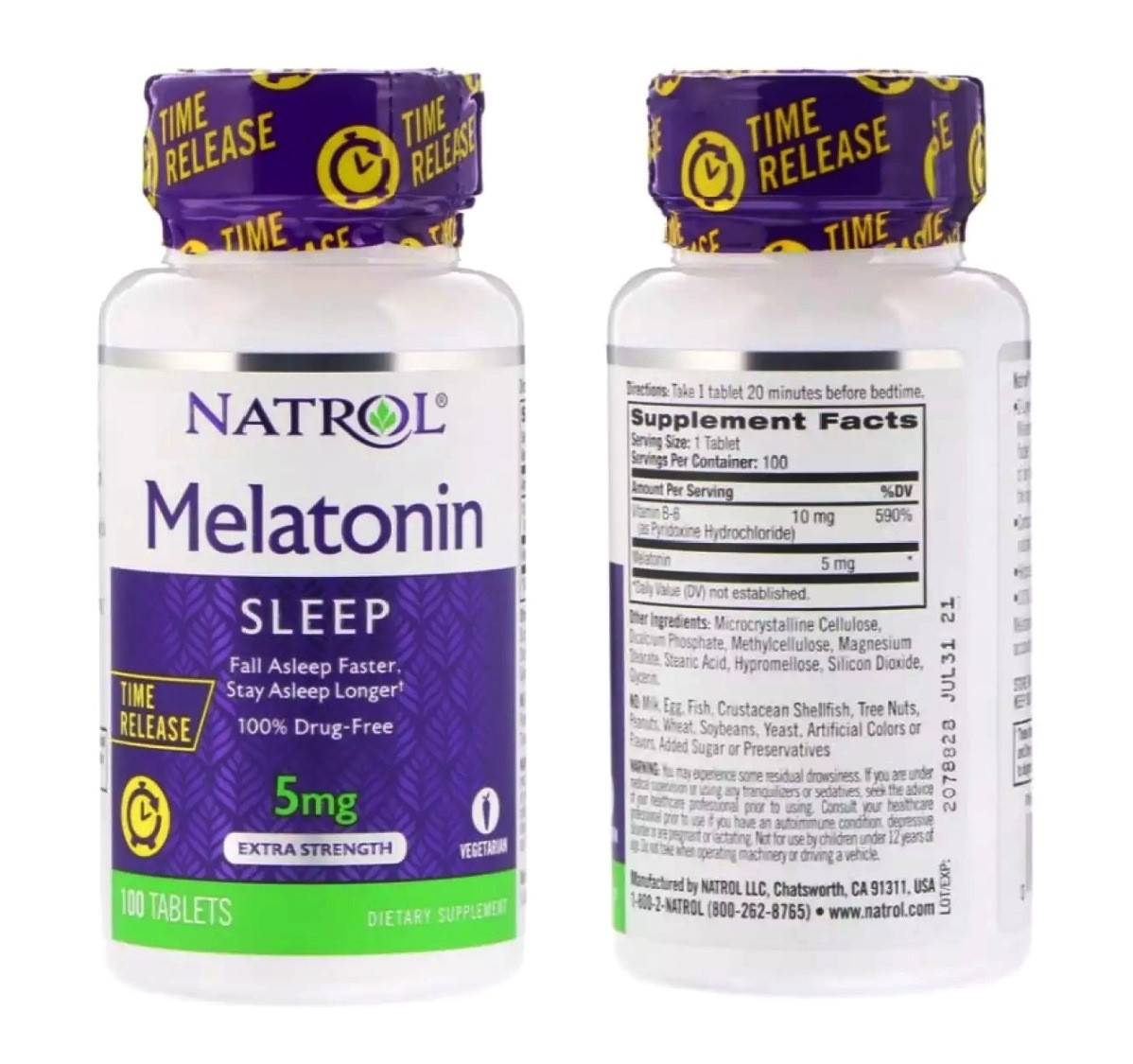 Препарат для нормализации сна Natrol Advanced Melatonin Calm Sleep, 3 mg / 5 mg / 10 mg США МЕЛАТОНИН 5 мг. -