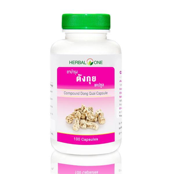 Капсулы для женского здоровья Дудник Китайский (Angelica sinensis) Herbal One Compound Dong Quai, Таиланд