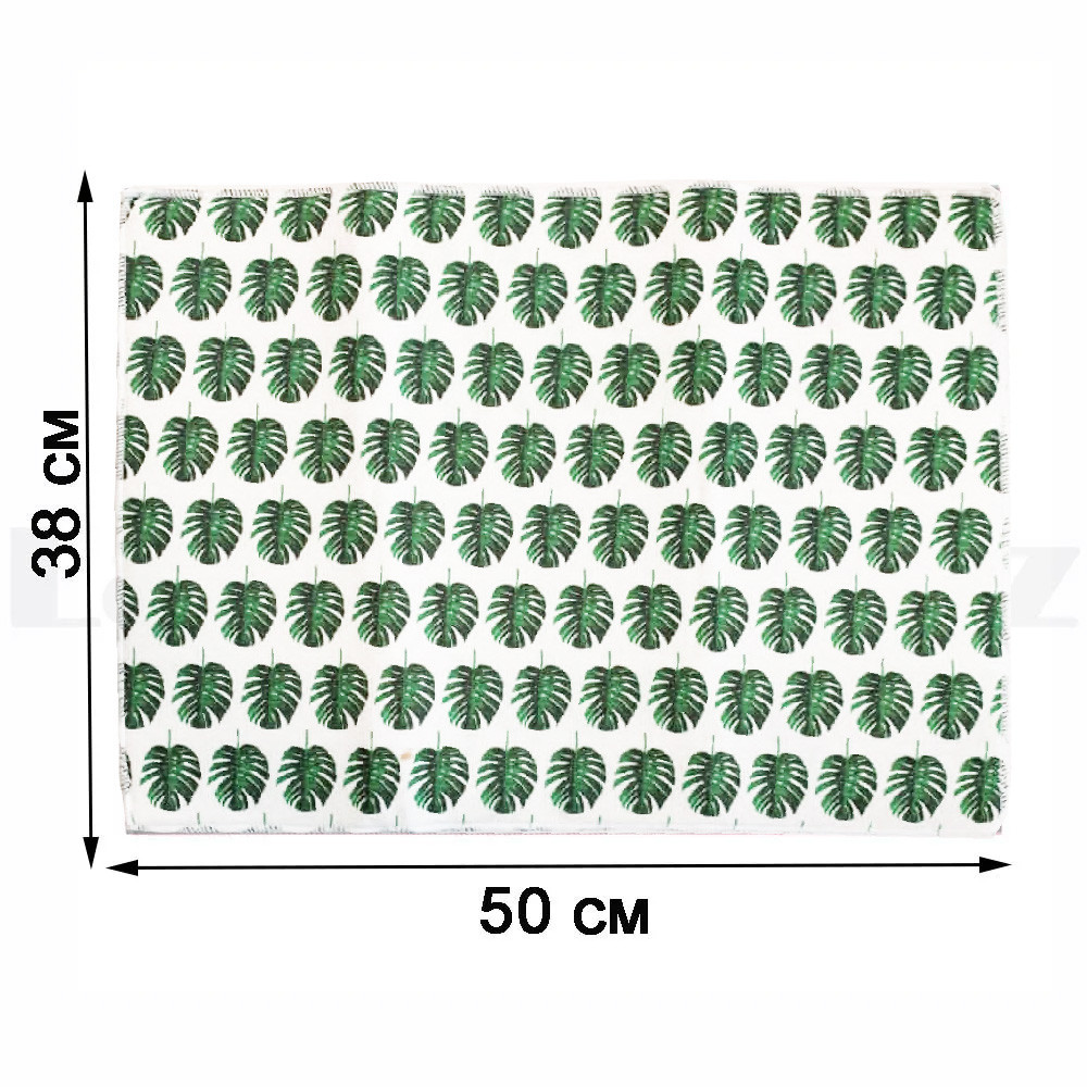Кухонное полотенце для сушки посуды из микрофибры 50х38 см с листиками - фото 2 - id-p100591207