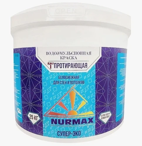 Водоэмульсионная краска Протирающаяся NURMAX 4кг