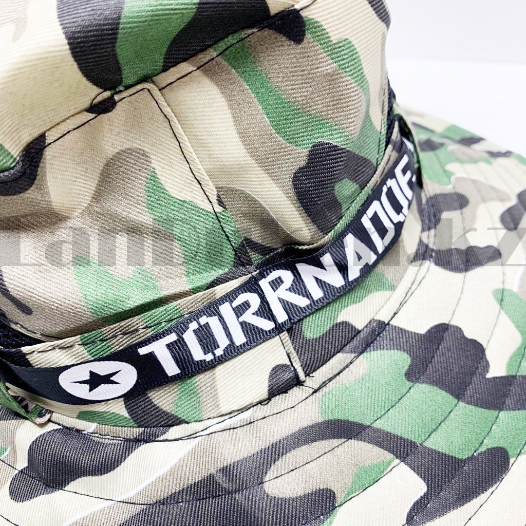Шляпа для рыбалки охоты и походов трансформирующаяся с ветрозащитной веревкой Tornado F14 камуфляж зеленая - фото 4 - id-p100593372