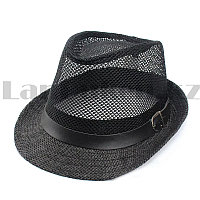 Шляпа летняя сетчатая солнцезащитная соломенная черная