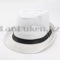 Шляпа летняя сетчатая солнцезащитная соломенная белая 60