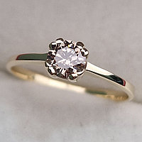 Золотое кольцо с бриллиантами 0.471Сt SI2/N, VG - Cut, фото 1