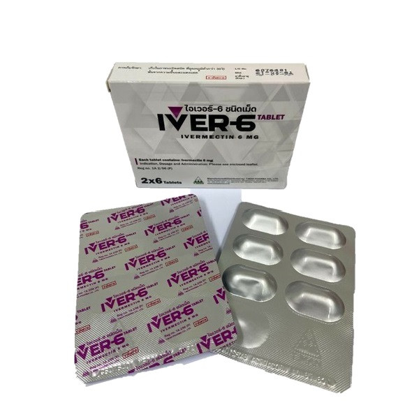Таблетки Ивермектин IVER-6 Ivermectin 6 mg. 2 × 6 tablets производство Таиланд