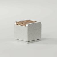 Скамейка из композитного мпраморного камня с деревянным настилом Doha (с-1)