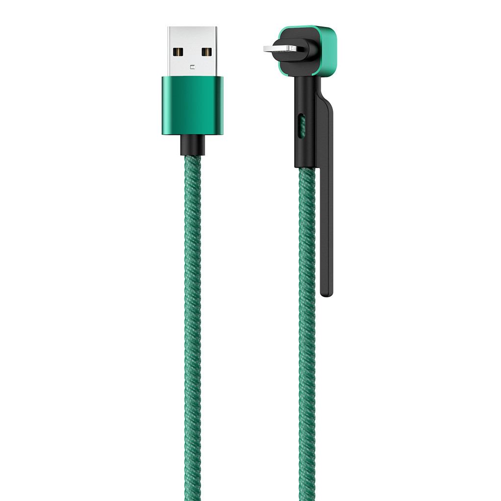 Olmio Stand Кабель USB 2.0 - lightning, 1.2м, 2.1A, зеленый