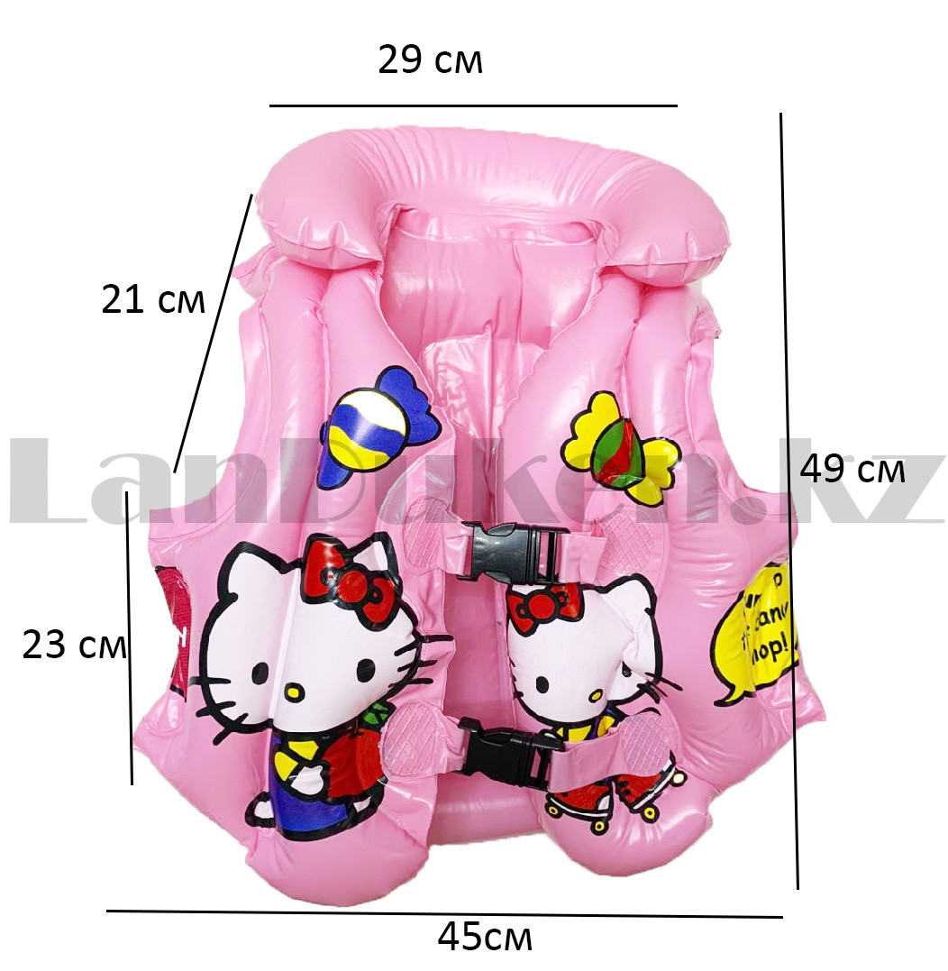 Надувной спасательный жилет для плавания Hello Kitty розовый L - фото 2 - id-p100611487