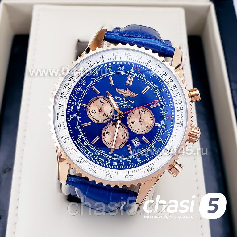 Мужские наручные часы Breitling Navitimer Gold Blue (04000)