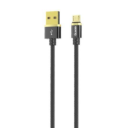 Olmio Deluxe Кабель USB 2.0 - microUSB, 1м, 2.1A, черный
