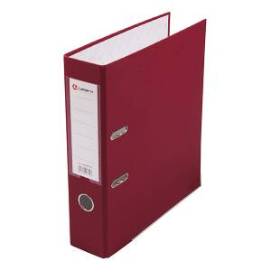 Папка-регистратор, А4, 80 мм, бумвинил/бумага, бордовый.  LAMARK