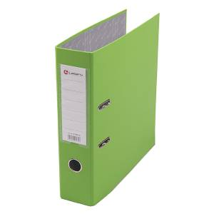 Папка-регистратор, А4, 80 мм, бумвинил/бумага, светло-зелёный. LAMARK - фото 1 - id-p87318402