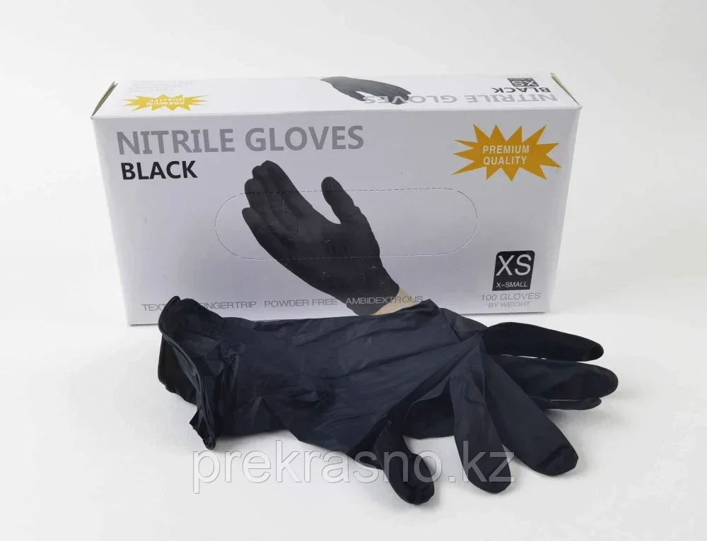 Перчатки XS 100шт нитрил Blend Gloves черные