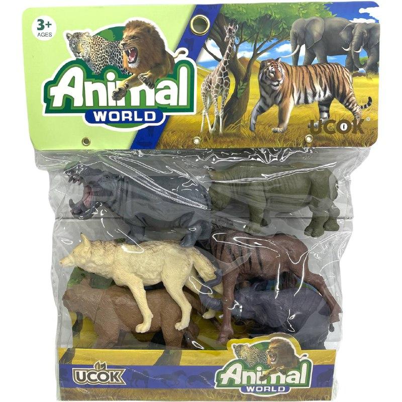 2A261-2 Animal world Дикие животные Африки 6шт в пакете, 30*23см