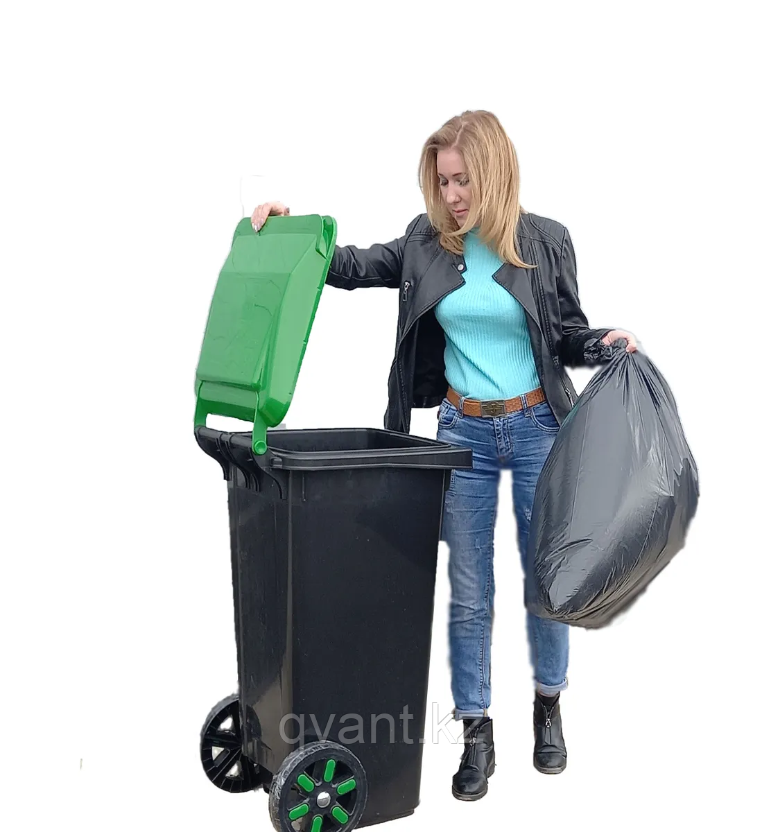 Прямоугольный мусорный бак с колесиками 60 литров - фото 5 - id-p100637509