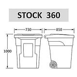 Пластиковый двухколесный бак STOCK 360 литров, фото 2