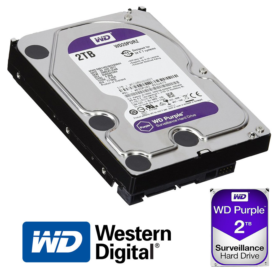 Жёсткий диск 2Tb Western Digital WD20PURZ Жесткий диск 2 ТБ - фото 1 - id-p100637704