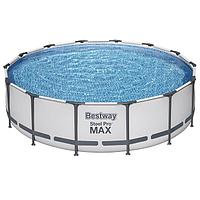 Бассейн каркасный фильтр-насос, лестница, тент Bestway Steel Pro MAX 56950 (427 x 107 см)