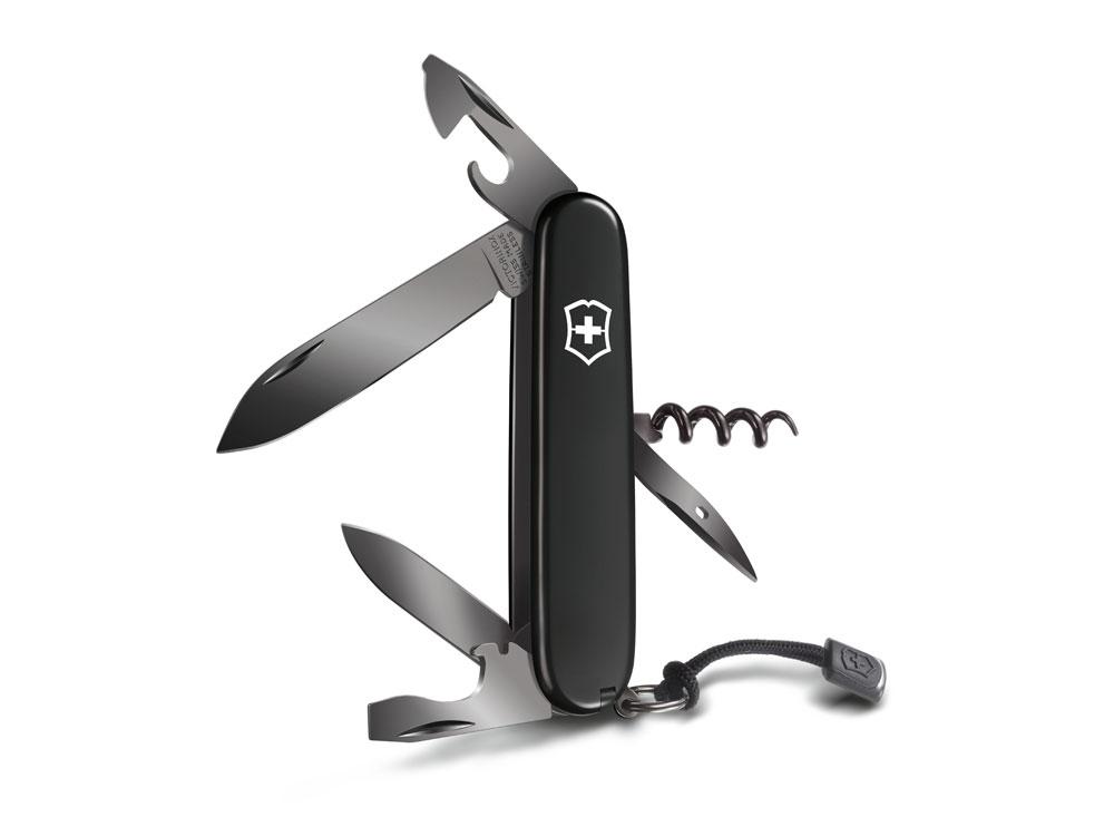 Нож перочинный VICTORINOX Spartan Onyx Black, 91 мм, 12 функций, чёрный, со шнурком в комплекте - фото 2 - id-p100641302