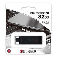 Kingston DT70 USB флэш-дискісі, 64GB, Қара ,flash 64GB DT70 USB-C 3.2, black